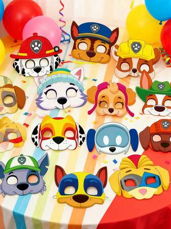  1/6/12/18pcs Paw Patrol Themed Flag Spiral Mask Birthday Party Flag Raising, Hanging, Mask Set, The Best Holiday Gift For Good Friends, Party Atmosphere Decoration, Perfect Party Decoration, Home Decoration Accessories, Perfect Room Decoration