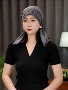 Casual Lightweight Floral Scarf Hat For Women, Versatile Paisley Patterned Bohemian Polyester Printed Headscarf, Suitable For All Seasons