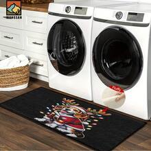 1 pieza /2 piezas Alfombra antideslizante para baño con estampado de perro, alfombra antideslizante de fibra súper, imitación de cachemir absorbente y de secado rápido, adecuada para puertas, baños, cocinas y otras ocasiones, lavable a máquina, antideslizante, decoración diaria, se puede regalar - Multicolor - Ver 7