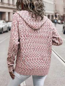 Áo khoác cardigan tay raglan in họa tiết đầy đủ, có dây rút, có mũ trùm đầu, khóa kéo thời trang thu/đông dành cho nữ - Nhiều màu - Xem 7