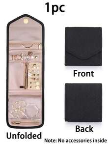 1 Pc Collapsible Jewelry Organizer, Practical Travel Jewelry Organizer, Earring Necklace Ring Jewelry Pouch Jewelry Roll Bag, Cosmetic Bag, Waterproof Travel Jewelry Pouch, Portable Jewelry Organizer, Essential Travel Accessories Back To School