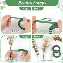 MEHELANY 196.85 英寸散装绿色桨形切割铁丝花茎，绿色花艺铁丝花茎，适用于插花、珠宝、礼品、工艺品、花环制作、花束包装、人造花卉植物装饰、家居室内外花园婚礼派对装饰、春季情人节母亲节生日礼物配件 - 綠色 - 查看 4