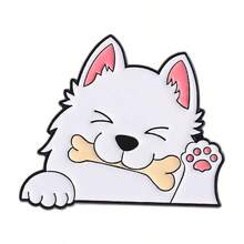 4pcs/Set Cute Animal Brooches, Versatile Dog Corgi, Cat, Husky Metal Badges In Korean/Japanese Style