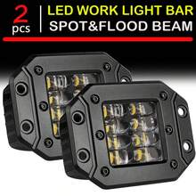2 Pieces Of 6000K Square Integrated LED Auxiliary Headlights, Waterproof And Dustproof, Suitable For Cars And Motorcycles. - Black - View 1