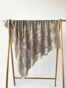 1pc 135cm Autumn/Winter Paisley Print Linen Feel Scarf, Warm And Windproof Headscarf Shawl