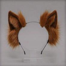 1 pezzo Cerchietto con orecchie di animale in pelliccia finta per decorazioni pasquali, accessorio carino per costume in peluche, cerchietto con orecchie da lupo, disponibile in vari stili