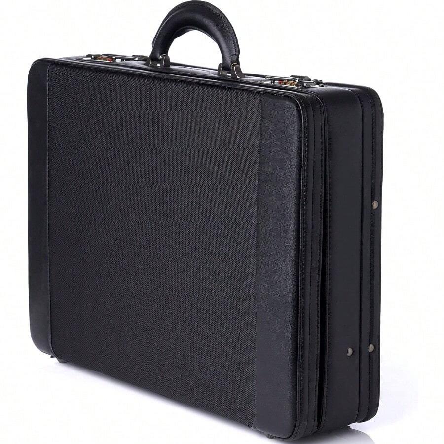 Expandable Attache Case Dual Combination Lock Hard Side Briefcase