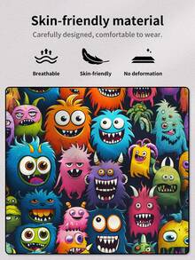 1 Pieza Calzoncillos tipo bóxer para hombres, con estampado de monstruo lindo, calzoncillos casuales simples para hombres, shorts tipo bóxer para hombres, adecuados para la playa, la piscina, ropa interior cómoda para el uso diario