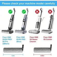 3 pièces Rouleaux de brosse 3 pièces Filtre HEPA Aspirateur sans fil Floor ONE S5/Floor One S5 Pro 2 comme indiqué Plastique - Multicolore - Voir 7