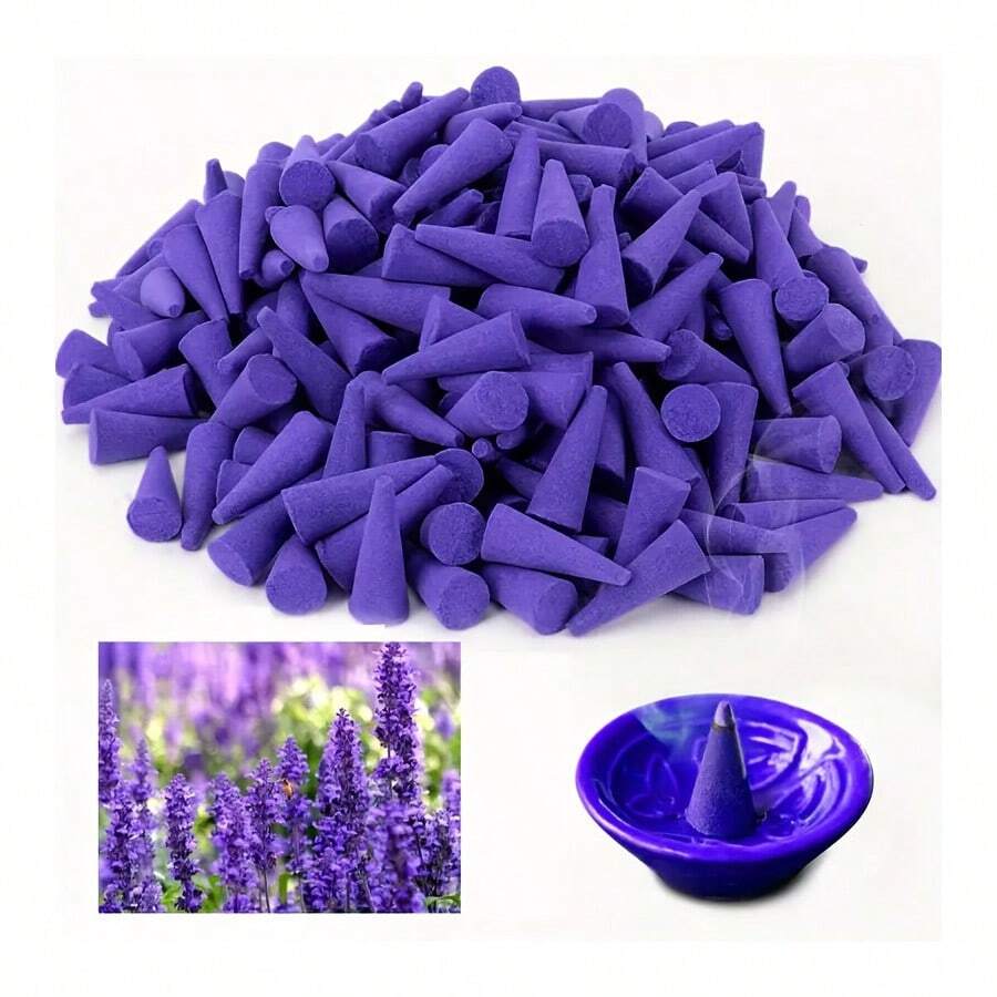 32/67/143 piezas de conos de incienso de lavanda, adecuados para el hogar, yoga, estudio, meditación, decoración de oficina, regalos festivos