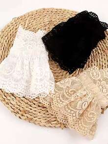 1pc Black Lace Hollow Crochet Fake Sleeves For Women, Super Fairy Flared Cuffs, Versatile Wrist Sleeves Suitable For Daily Life/Party And Other Scenes, Gifts For Parents And Other Relatives And Friends During Festivals, Romantic, Atmospheric, Accessories, Hot Selling,Black Gloves,White Gloves For Costume,Black Lace Gloves,Arm Sleeves - Multicolor - View 3