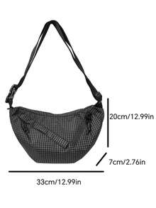 Bolsa de pecho para hombre ligera, de múltiples bolsillos, a cuadros, para actividades al aire libre, bolsa de hombro casual para ciclismo y senderismo