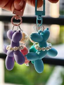 Chaveiro com design de cachorro e balão de gelatina 3 peças para mulheres, chaveiro fofo para meninas, acessórios para bolsas, mochilas e bolsas de carro