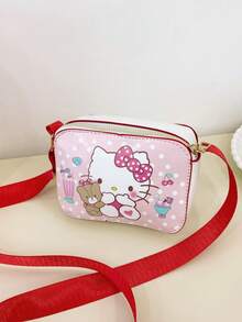 1pc Kids Katy Cat Girl Crossbody Bag, Fashion Princess Bag, Cute Cartoon Shoulder Handbag - Multicolor - View 13