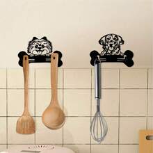 1 Piece Iron Bome Small Hook, Black Cute Dog Hook, Bathroom Towel Hook Kitchen Utensil Hook Bedroom Coat Hook, Hanging Key At The Entrance