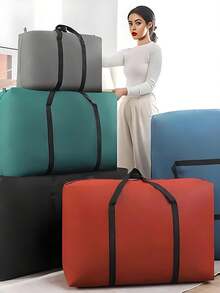 超大储物袋、手提搬家行李袋、大容量防水衣物收纳袋，适合旅行携带、宿舍必备搬家用品、网格图案防水手持超大容量收纳袋，适用于床上用品、搬家箱加厚防水行李袋、防水网格印花收纳袋、衣物、搬家和打包、返校必备品、学生返校行李整理袋 - 彩色 - 查看 3