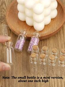 2/5/10/20/30pcs 2mL Spell Jars With Cork Stoppers, Stopper Glass Bottle For Drifting, Wishing, Candy Storage, Crystal & Gravel Decoration, Round Glass Vials, For Art Crafts, Wedding Party Favors, Home Decor - Multicolor - View 10