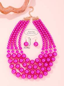 Handmade Multi-Layer Exaggerated Beaded Braided Bohemian Necklace, European And Style, Luxury Evening Party Holiday Jewelry For Women, Acrylic - Multicolor - View 9