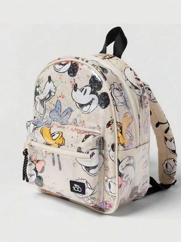 Mochila estampada da Minnie, mochila transparente para viagem, mochila portátil para viagem