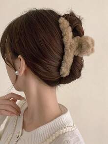 1pc Super Fairy Plush Hair Clip Girl Multi-Purpose Fluffy Hat With A Cute Hairstyle Accessory For A Look Fashion Claw Clips Fashion Hair Clutch Winter Hair Accessories