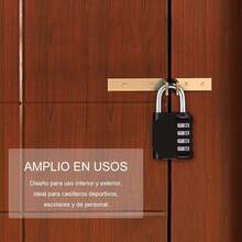 Candado Combinación 4 Dígitos Diyife Resistente Intemperie para Gimnasio Valla Puerta Negro 1U - Negro+Azul Oscuro+Rosa - Ver 3