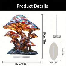 Decor boem cu ciuperci colorate - Ideal pentru acasă, birou sau cafenea, decorațiuni de Crăciun, decor acrilic pentru desktop