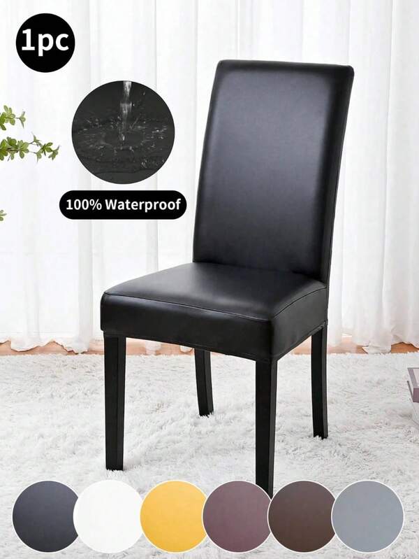 1PC Waterproof Stretch PU Chair Cover A Simple, Solid-Color Sofa Protector Perfect For Your Living Room And Bedroom. Also Suitable For Decorative Chairs In The Dining Room, At Parties, Or In Hotels. It Can Also Be Used For Christmas And Halloween Decorations,Room Decor