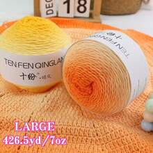 200g/Pack Chunky Gradient Rainbow Color Yarn, Handmade DIY Knitting Knitted For Fashionable Sweaters, Shawls, Blankets, Hats, Headbands - Light Mist Gradient - View 9