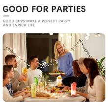 50 X 500 Ml Plastic Cups With Lids, Reusable Plastic Cups, White Frosted Cups, Hard Plastic Drinking Cups, Party Cups, Hand Washable And Reusable, Large Volume Juice Cups, Beer Cups, Ideal For The Beach, Weddings, Birthdays, Festivals, Christmas, Halloween, Parties, Offices, Pools, Events, Dates, Outdoor Activities, Sports Water Bottles And For Both Outdoor And Everyday Use. - 50個500ml杯子 - 查看 3