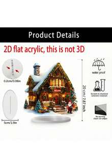2D Acryl flache Boho Stil Lebkuchenhaus Deko - Feiertags Heim- & Bürodekoration, Multifunktional, mit Ständer Weihnachtsdekoration Zuhause Weihnachtsgeschenke Weihnachtsdeko