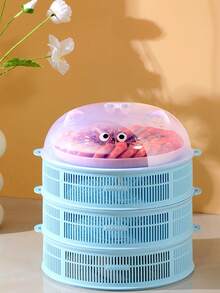 Multi-Layer Cartoon Cat Hollow Mesh Food Cover With Lid, Versatile For Dining Table, Keeps Food Fresh, Summer Anti-Fly & Insect