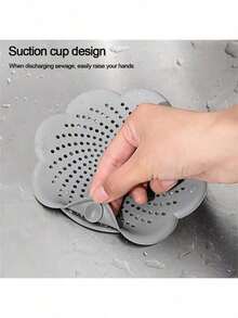 1个带图案的水槽排水塞，浴缸淋浴排水塞，硅胶厨房除臭塞，厨房水槽排水盖，污水箱过滤器，浴室硅胶吸盘式排水盖，浴室配件，浴室工具 - 彩色 - 查看 3