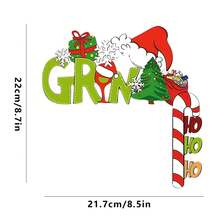 1pc, Christmas Decoration Wood Hanging Ornaments, Festive Wall Art With Santa Claus Hat And Tree, Fun Holiday Home Decoration, Festive Atmosphere Decoration, Wall Decoration, Perfect Christmas Decoration Hanging Accessories, Great Gift For Friends