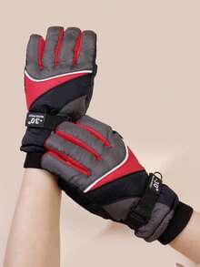 1 par de guantes de esquí cálidos y antideslizantes para niños, adecuados para niños y niñas, deportes al aire libre, ciclismo, otoño/invierno