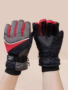 1 par de guantes de esquí cálidos y antideslizantes para niños, adecuados para niños y niñas, deportes al aire libre, ciclismo, otoño/invierno