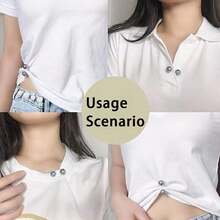 2pcs Pearl Denim Ankle Clips, Chest Modesty Shields, Non-Slip Shoe Clips, Pants Length Adjusters - Multicolor - View 5