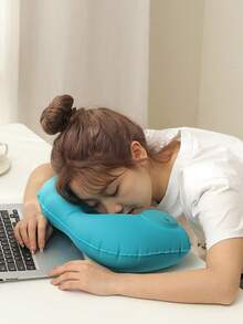 1/2pcs Inflatable Pillow, U-Shaped Pillow, Airplane Pillow, Inflatable Travel Neck Pillow, Office Neck Pillow, Portable Siesta Neck Support, Travel Inflatable Neck Pillow, Travel Essential, Pump Inflation, Suitable For Office, Travel, Dorm, Outdoor