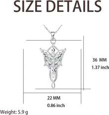 Lord Of The Ring/Arwen Evenstar/Elven Green Tree Leaf/Thorin Oakenshield Necklace Lord Of The Ring Pendant Necklace With Cubic Zirconia,Elvish Jewelry For Women2025 - 精靈綠葉項鍊 - 查看 8