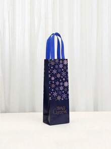 3/6/12pcs Christmas Wine Gift Bags With Handles, Reusable Thick Christmas Wine Bottle Wrapping Paper Bags, Perfect Holiday Birthday Party Bags For Wine, Champagne, Whiskey, Christmas Gifts, Home Decoration, Assorted Colors And Styles - Multicolor - View 3