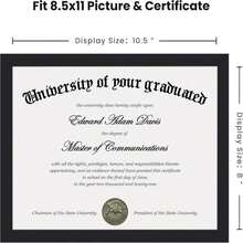 Upsimples Certificate Frame With Clear Plexiglass, 85 By 11 Picture Diploma Document Degree Frames For Wall And Tabletop, Brown, 1 Pack - ColorA - 查看 4