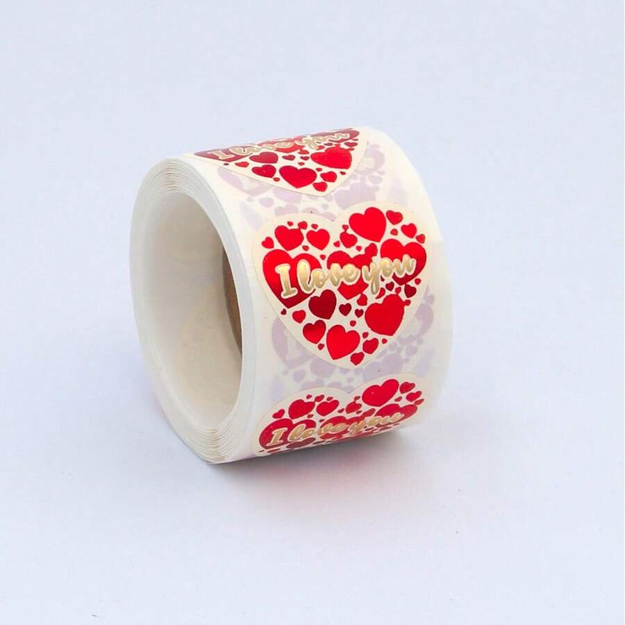 Etiquetas adhesivas flor corazón, 250 unidades, 45 x 40 mm - Blanco - Ver 1