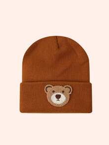 1pc Cute Bear Baby Hat, Knitted Cap For Toddler Boys Girls, Warm Beanie For Outdoor, Everyday Wear In Autumn/Winter - Fluorescent Hat-bear Head No. 1 - View 28