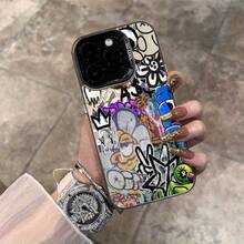 Patrones de arte gráfico frescos adecuados para fundas de TPU para for  16 Pro Max, compatibles con for  15 Pro Max/14/16 Plus/15/13 Pro/12/11/X/Xr/Xs Max, duraderos y resistentes a caídas en plata colorida, con un protector de PC elegante. - Color 1 - Ver 7