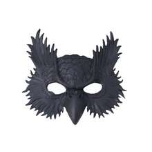 Owl Half Face Covering Halloween Headwear Animal Costume Accessories For Adults Kids - Black - View 6