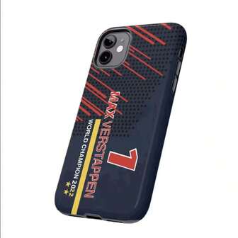 Funda de teléfono F1 N.º 1 compatible con iPhone 17 Pro Max, 16 Pro Max, 15 Pro, 13, 11, 12, XS, 8 Plus, 7 - Estuche rígido de 2 en 1 de TPU brillante y PC apto para exteriores, compatible con Android y la mayoría de teléfonos inteligentes, regalos para madres, familia, amigos, niños, cumpleaños, vacaciones, bolsa impermeable para teléfono