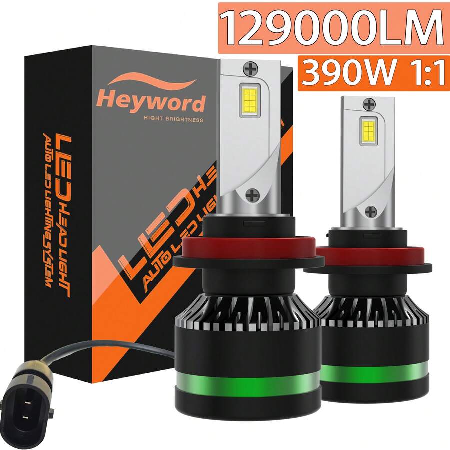 Heyword 2pcs Auto LED Headlights Super Bright Spotting Car Bulbs LED H7 H4 H1 H1 - White - View 1