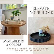 圆形装饰托盘，适合咖啡桌装饰 - 木质圆形托盘，家居装饰托盘 - 咖啡桌装饰 - 桌面装饰托盘 - 中心摆件托盘 - 彩色 - 查看 6