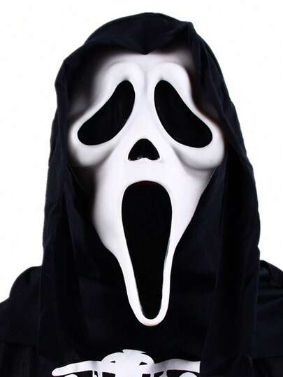 1pc Halloween Cos Horror Funny Screaming Ghost Face Mask Scary Headgear Adult Dance Props Latex,Christmas