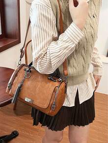 [US-Based Shipping]Retro Handbag Women Crossbody Bag Ladies Shoulder Bag Waterproof Soft PU Leather Top-Handle Bag,Women's Large Capacity Shoulder Bag,Fashionable Vintage PU Boston Pillow Bag Casual Cylindrical Crossbody,Fashionable Zipper Crossbody Bag, Solid Color Vintage Pillow Bag, Women's Bag With Pendant Crossbody Shoulder Bag With Detachable Device, Boston Bag,Tassel Embellished Handbag,Lightweight Nylon Waist Pack For Traveling, Running, Hiking - Adjustable Shoulder Strap And Small Waist Pack, Perfect For Rodeo Occasions,Stylish Designer Handbag Women Cross-Body Bag,Perfect Party Accessory Mini Shoulder Bag With Removable Strap, Suitable For Work, Travel, And Gifts,Women's Fall Clothing Winter Clothing Christmas Halloween Gift,Purses Purses And Bags Women Tote Bag Bags For Women Carteras Para Mujer Brown Purse Pink Purse Bolsos Para Mujer Crossbody Bags For Women Gold Bag Clear Purse Beach Bag Purses For Women - 彩色 - 查看 3