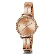 Guess Overdrive GW0022L3 Women's Quartz Watch, 39mm White Dial, Turquoise Silicone Strap, Casual Sports Fashion - Gold - View 5